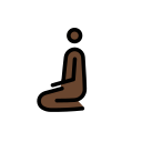 OpenMoji 13.1  🧎🏿‍♂️  Man Kneeling: Dark Skin Tone Emoji