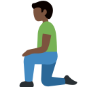 Twitter (Twemoji 14.0)  🧎🏿‍♂️  Man Kneeling: Dark Skin Tone Emoji