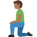 Twitter (Twemoji 14.0)  🧎🏾‍♂️  Man Kneeling: Medium-dark Skin Tone Emoji