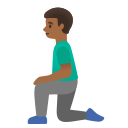 Google (Android 12L)  🧎🏾‍♂️  Man Kneeling: Medium-dark Skin Tone Emoji