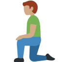 Twitter (Twemoji 14.0)  🧎🏽‍♂️  Man Kneeling: Medium Skin Tone Emoji