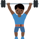 Twitter (Twemoji 14.0)  🏋🏿‍♂️  Man Lifting Weights: Dark Skin Tone Emoji