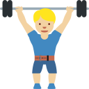 Twitter (Twemoji 14.0)  🏋🏼‍♂️  Man Lifting Weights: Medium-light Skin Tone Emoji