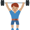 Twitter (Twemoji 14.0)  🏋🏽‍♂️  Man Lifting Weights: Medium Skin Tone Emoji