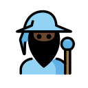 OpenMoji 13.1  🧙🏿‍♂️  Man Mage: Dark Skin Tone Emoji
