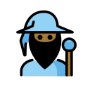 OpenMoji 13.1  🧙🏾‍♂️  Man Mage: Medium-dark Skin Tone Emoji