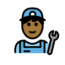 OpenMoji 13.1  👨🏾‍🔧  Man Mechanic: Medium-dark Skin Tone Emoji
