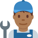 Twitter (Twemoji 14.0)  👨🏾‍🔧  Man Mechanic: Medium-dark Skin Tone Emoji