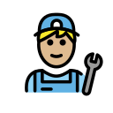 OpenMoji 13.1  👨🏼‍🔧  Man Mechanic: Medium-light Skin Tone Emoji
