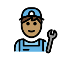 OpenMoji 13.1  👨🏽‍🔧  Man Mechanic: Medium Skin Tone Emoji