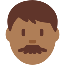 Twitter (Twemoji 14.0)  👨🏾  Man: Medium-dark Skin Tone Emoji