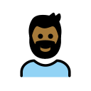 OpenMoji 13.1  🧔🏾‍♂️  Man: Medium-dark Skin Tone, Beard Emoji