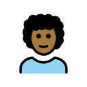 OpenMoji 13.1  👨🏾‍🦱  Man: Medium-dark Skin Tone, Curly Hair Emoji