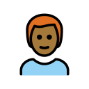 OpenMoji 13.1  👨🏾‍🦰  Man: Medium-dark Skin Tone, Red Hair Emoji