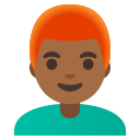 Google (Android 12L)  👨🏾‍🦰  Man: Medium-dark Skin Tone, Red Hair Emoji