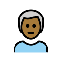 OpenMoji 13.1  👨🏾‍🦳  Man: Medium-dark Skin Tone, White Hair Emoji