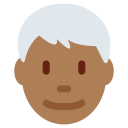 Twitter (Twemoji 14.0)  👨🏾‍🦳  Man: Medium-dark Skin Tone, White Hair Emoji
