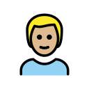 OpenMoji 13.1  👨🏼  Man: Medium-light Skin Tone Emoji
