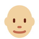 Twitter (Twemoji 14.0)  👨🏼‍🦲  Man: Medium-light Skin Tone, Bald Emoji