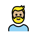 OpenMoji 13.1  🧔🏼‍♂️  Man: Medium-light Skin Tone, Beard Emoji