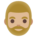 Google (Android 12L)  🧔🏼‍♂️  Man: Medium-light Skin Tone, Beard Emoji