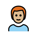 OpenMoji 13.1  👨🏼‍🦰  Man: Medium-light Skin Tone, Red Hair Emoji