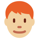 Twitter (Twemoji 14.0)  👨🏼‍🦰  Man: Medium-light Skin Tone, Red Hair Emoji