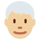 Twitter (Twemoji 14.0)  👨🏼‍🦳  Man: Medium-light Skin Tone, White Hair Emoji