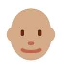 Twitter (Twemoji 14.0)  👨🏽‍🦲  Man: Medium Skin Tone, Bald Emoji