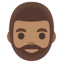 Google (Android 12L)  🧔🏽‍♂️  Man: Medium Skin Tone, Beard Emoji