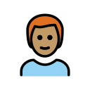 OpenMoji 13.1  👨🏽‍🦰  Man: Medium Skin Tone, Red Hair Emoji