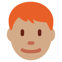 Twitter (Twemoji 14.0)  👨🏽‍🦰  Man: Medium Skin Tone, Red Hair Emoji