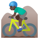 Google (Android 12L)  🚵🏿‍♂️  Man Mountain Biking: Dark Skin Tone Emoji