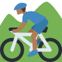 Twitter (Twemoji 14.0)  🚵🏾‍♂️  Man Mountain Biking: Medium-dark Skin Tone Emoji