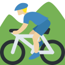 Twitter (Twemoji 14.0)  🚵🏼‍♂️  Man Mountain Biking: Medium-light Skin Tone Emoji