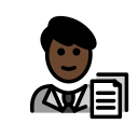 OpenMoji 13.1  👨🏿‍💼  Man Office Worker: Dark Skin Tone Emoji