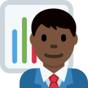 Twitter (Twemoji 14.0)  👨🏿‍💼  Man Office Worker: Dark Skin Tone Emoji