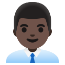 Google (Android 12L)  👨🏿‍💼  Man Office Worker: Dark Skin Tone Emoji