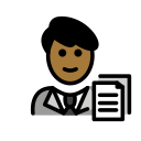 OpenMoji 13.1  👨🏾‍💼  Man Office Worker: Medium-dark Skin Tone Emoji