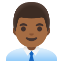 Google (Android 12L)  👨🏾‍💼  Man Office Worker: Medium-dark Skin Tone Emoji