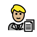 OpenMoji 13.1  👨🏼‍💼  Man Office Worker: Medium-light Skin Tone Emoji