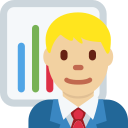 Twitter (Twemoji 14.0)  👨🏼‍💼  Man Office Worker: Medium-light Skin Tone Emoji