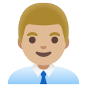 Google (Android 12L)  👨🏼‍💼  Man Office Worker: Medium-light Skin Tone Emoji