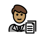 OpenMoji 13.1  👨🏽‍💼  Man Office Worker: Medium Skin Tone Emoji