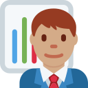 Twitter (Twemoji 14.0)  👨🏽‍💼  Man Office Worker: Medium Skin Tone Emoji