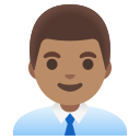Google (Android 12L)  👨🏽‍💼  Man Office Worker: Medium Skin Tone Emoji