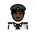 OpenMoji 13.1  👨🏿‍✈️  Man Pilot: Dark Skin Tone Emoji