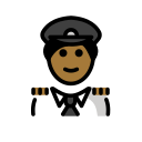 OpenMoji 13.1  👨🏾‍✈️  Man Pilot: Medium-dark Skin Tone Emoji