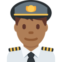 Twitter (Twemoji 14.0)  👨🏾‍✈️  Man Pilot: Medium-dark Skin Tone Emoji