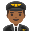Google (Android 12L)  👨🏾‍✈️  Man Pilot: Medium-dark Skin Tone Emoji